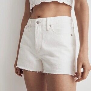 Madewell The Dad Jean Shorts Cream